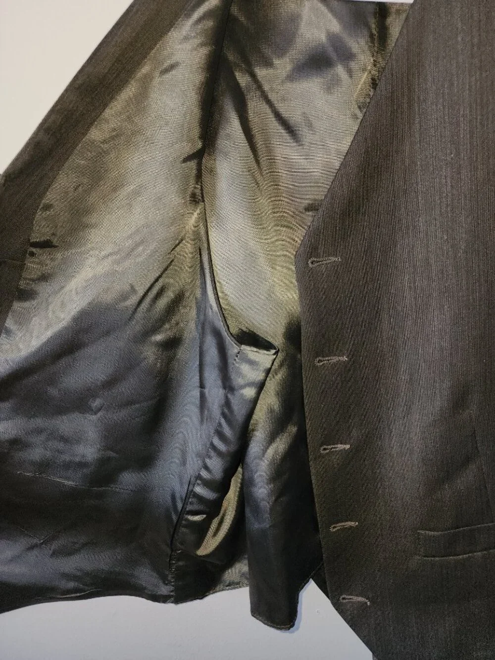 Oscar de la Renta Jacket Men’s 42R Wool Cashmere Blazer & Vest Set Gray Brown